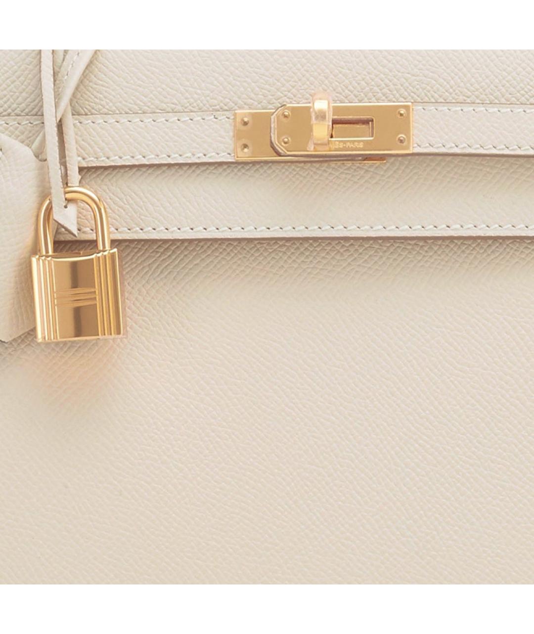 HERMES Белая кожаная сумка через плечо, фото 7