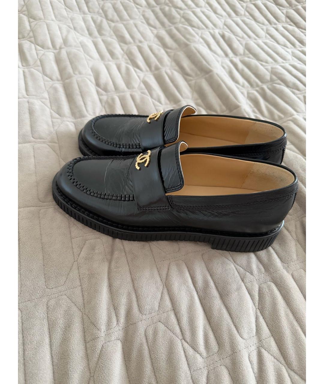 CHANEL Черные кожаные лоферы, фото 5