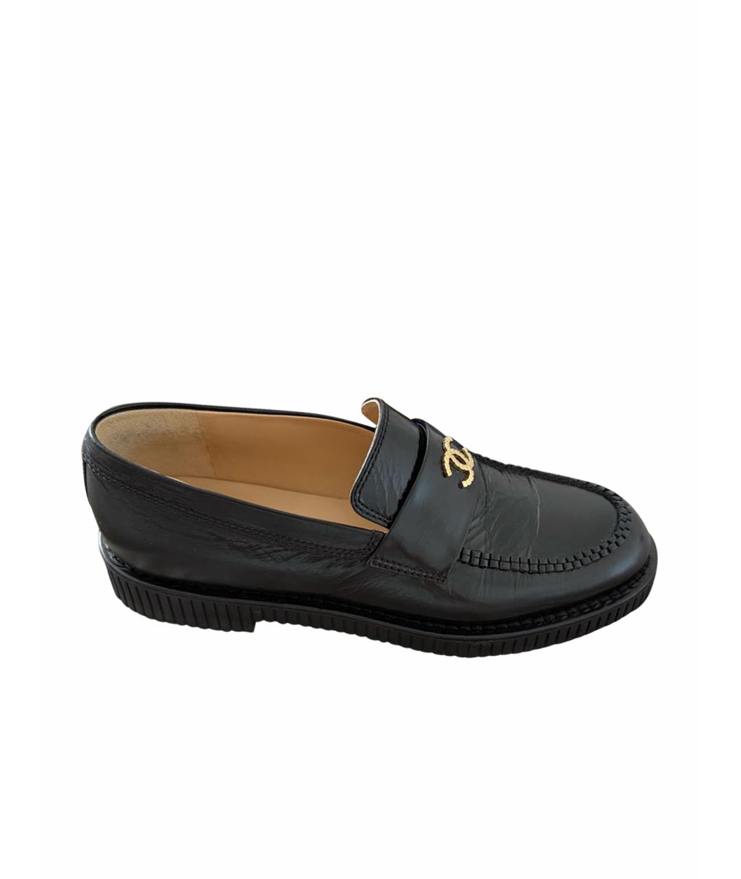 CHANEL Черные кожаные лоферы, фото 1