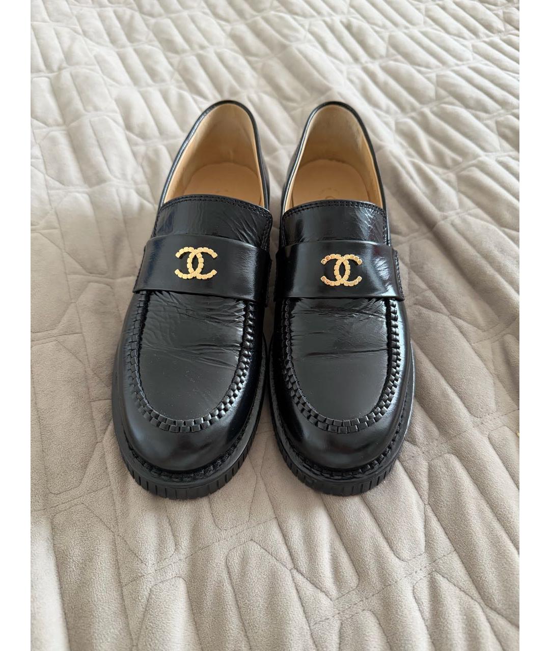 CHANEL Черные кожаные лоферы, фото 2