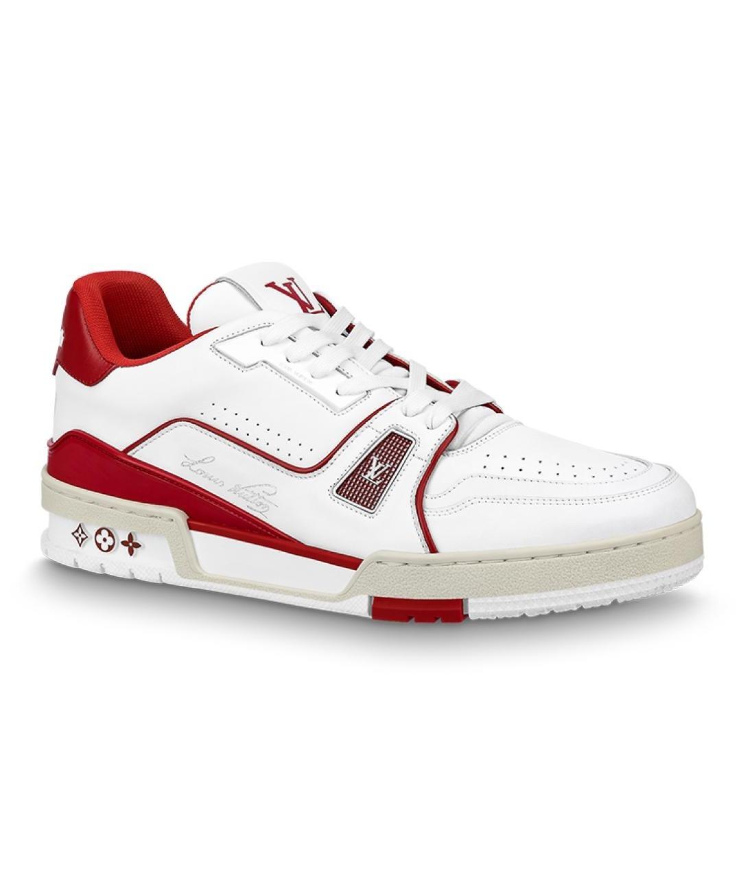 LOUIS VUITTON Белые кожаные низкие кроссовки / кеды, фото 1