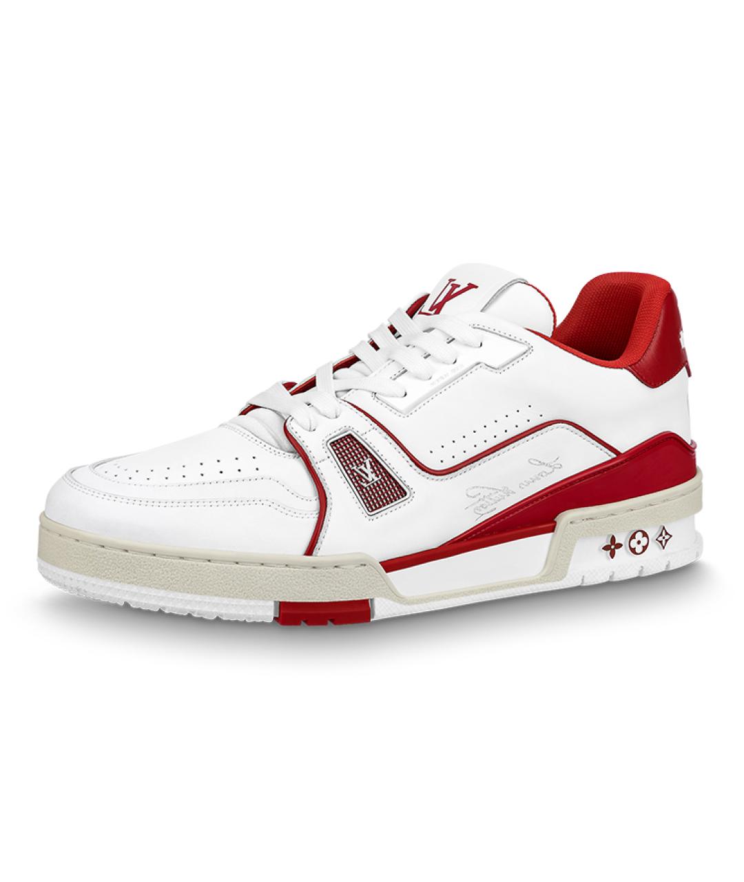 LOUIS VUITTON Белые кожаные низкие кроссовки / кеды, фото 5