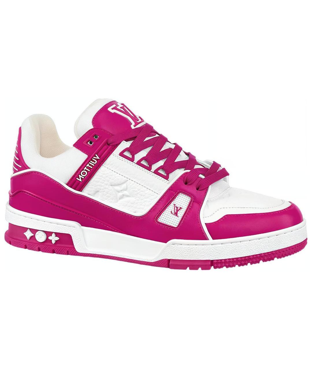 LOUIS VUITTON Фуксия кожаные кроссовки, фото 1