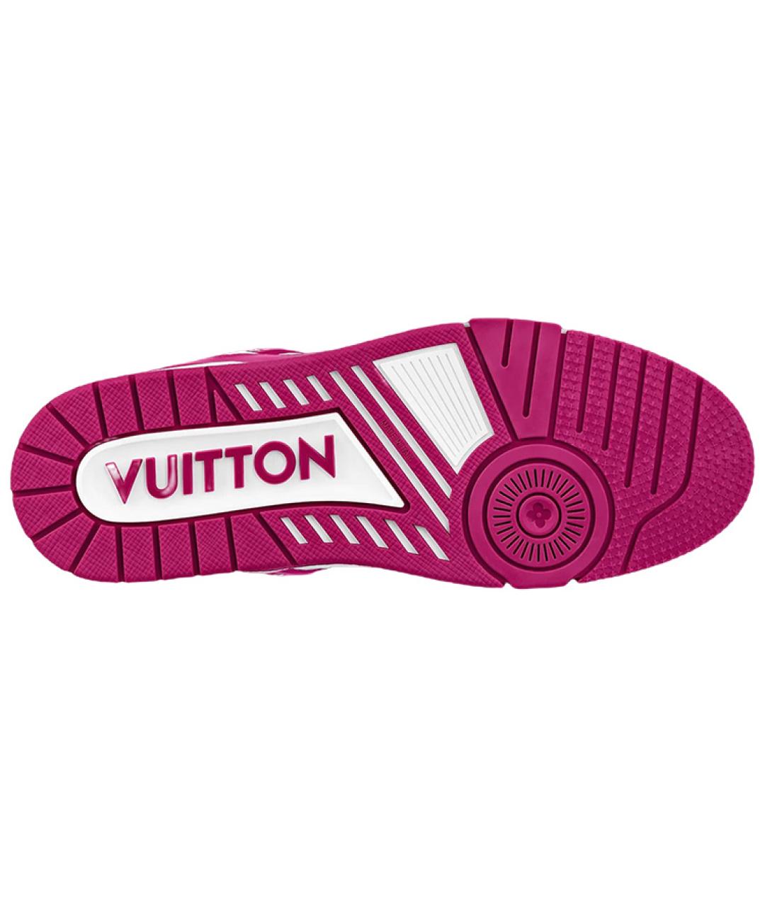 LOUIS VUITTON Фуксия кожаные кроссовки, фото 5