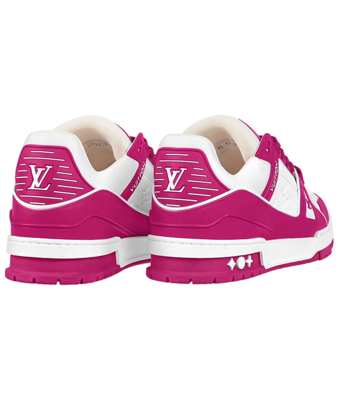 LOUIS VUITTON Фуксия кожаные кроссовки, фото 4