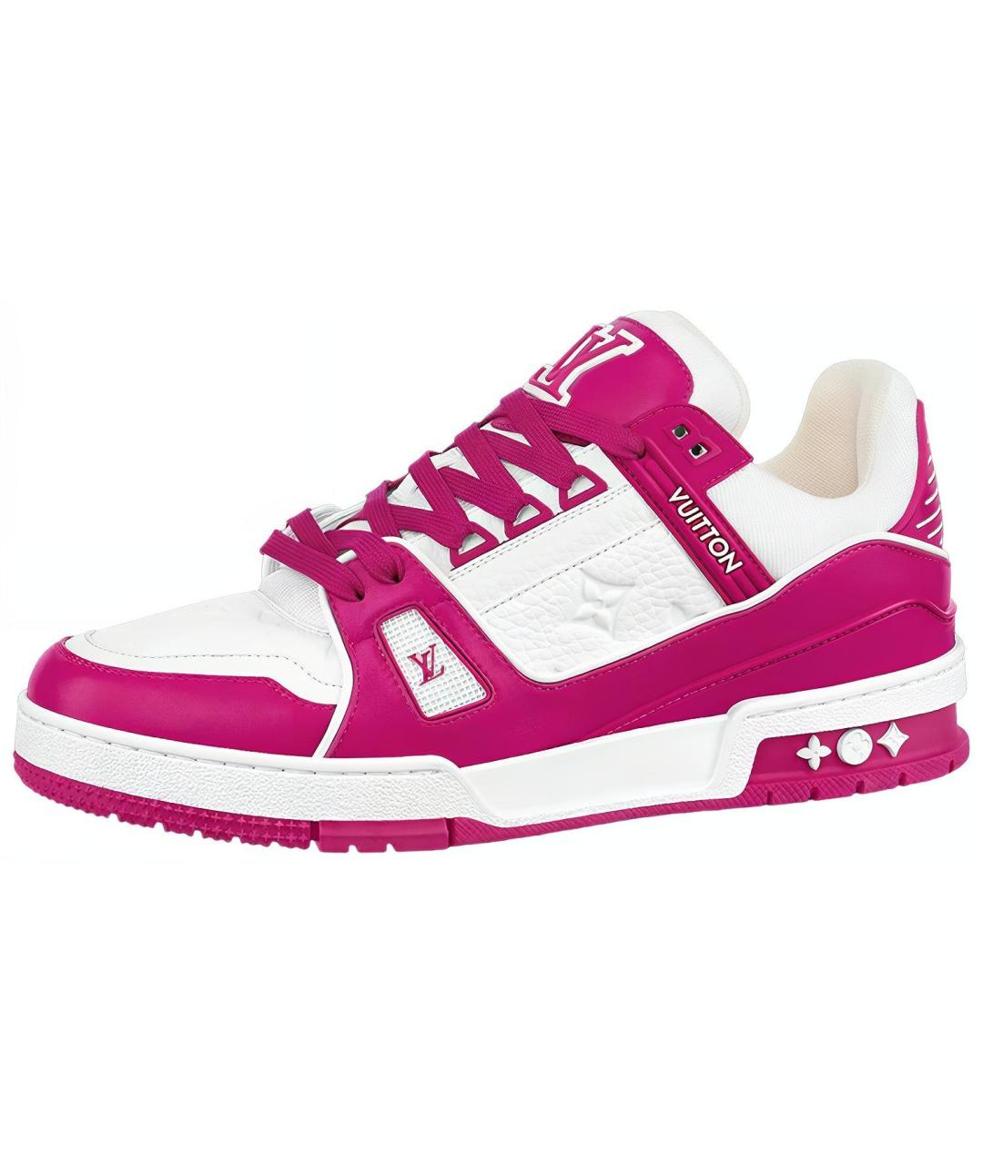 LOUIS VUITTON Фуксия кожаные кроссовки, фото 2
