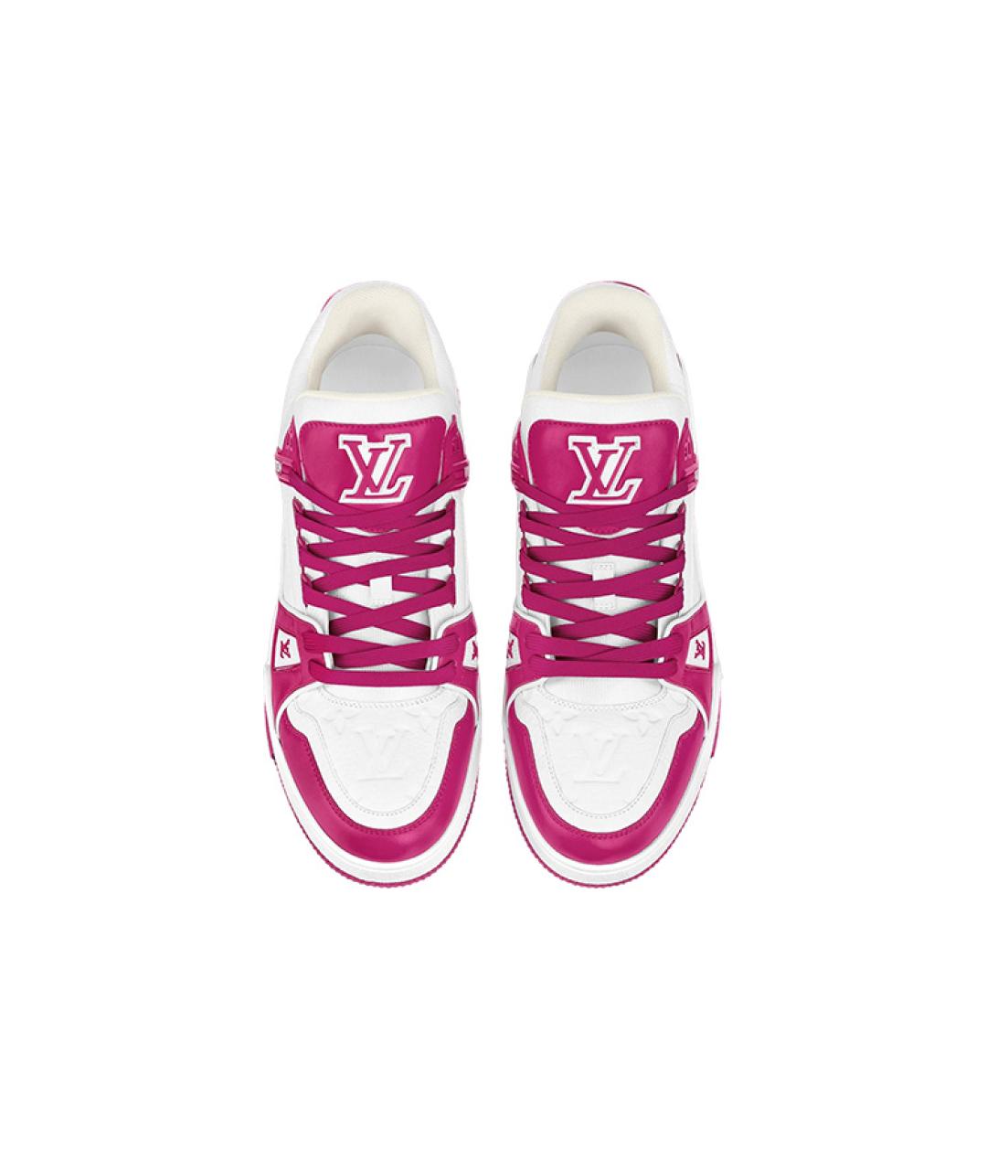 LOUIS VUITTON Фуксия кожаные кроссовки, фото 3