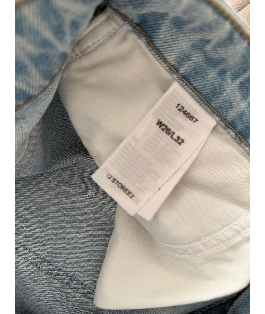 12 STOREEZ Голубые хлопковые прямые джинсы, фото 5