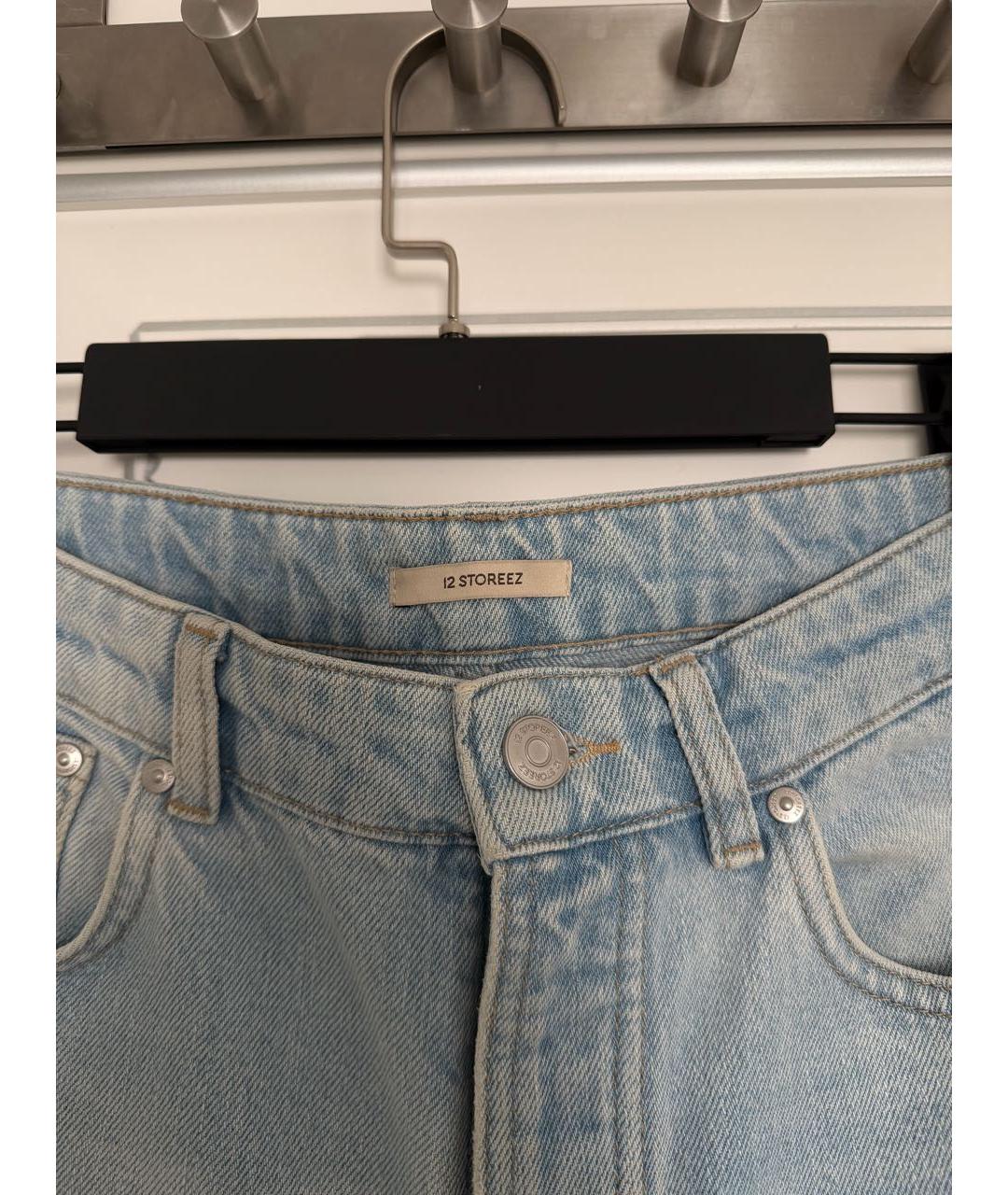 12 STOREEZ Голубые хлопковые прямые джинсы, фото 3