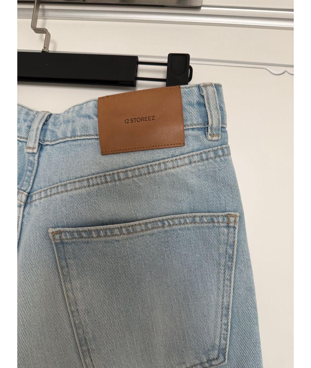 12 STOREEZ Голубые хлопковые прямые джинсы, фото 4