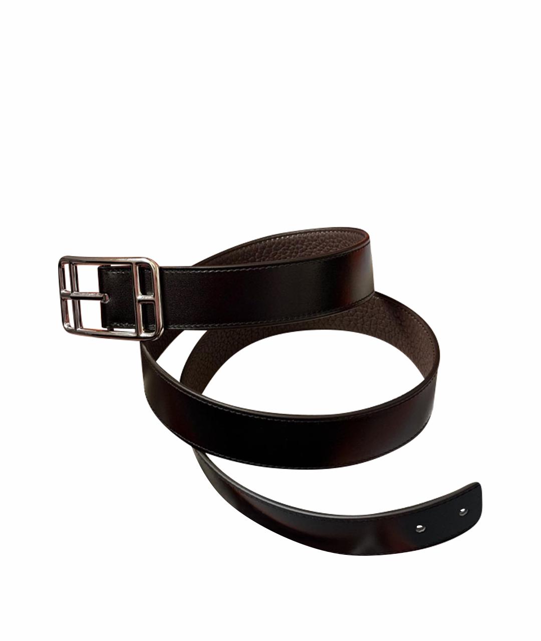 HERMES Черный кожаный ремень, фото 1