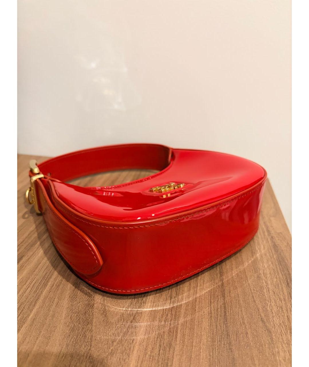 MIU MIU Красная сумка с короткими ручками из лакированной кожи, фото 5