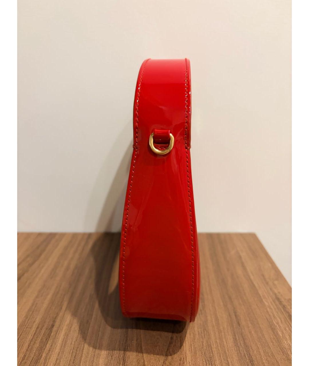 MIU MIU Красная сумка с короткими ручками из лакированной кожи, фото 4