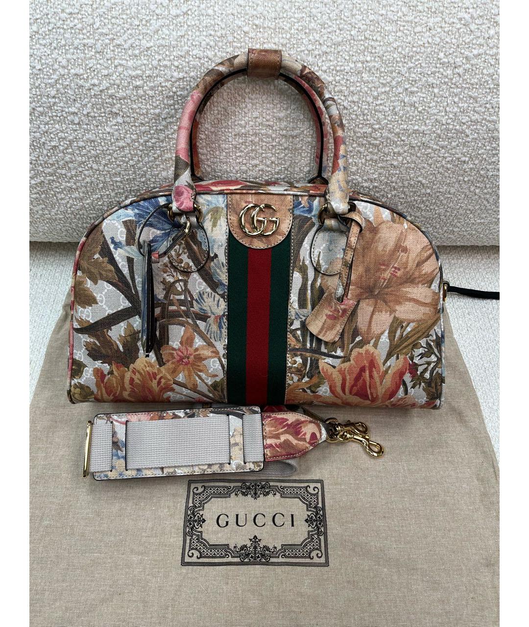 GUCCI Мульти тканевая сумка с короткими ручками, фото 7