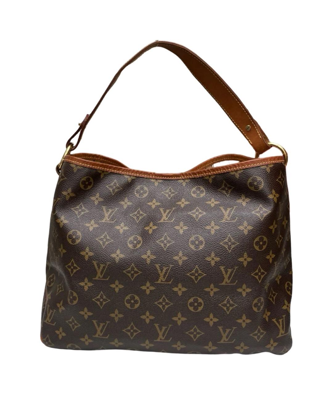 LOUIS VUITTON Коричневая кожаная сумка тоут, фото 7