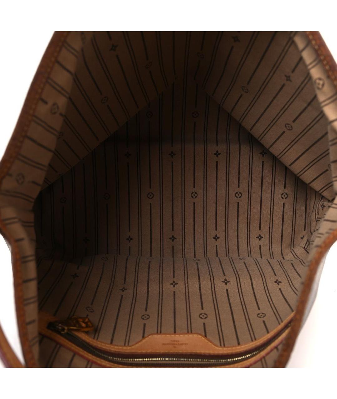 LOUIS VUITTON Коричневая кожаная сумка тоут, фото 5