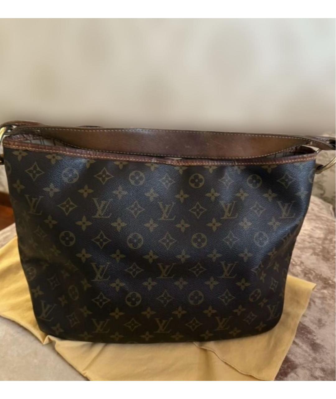 LOUIS VUITTON Коричневая кожаная сумка тоут, фото 3