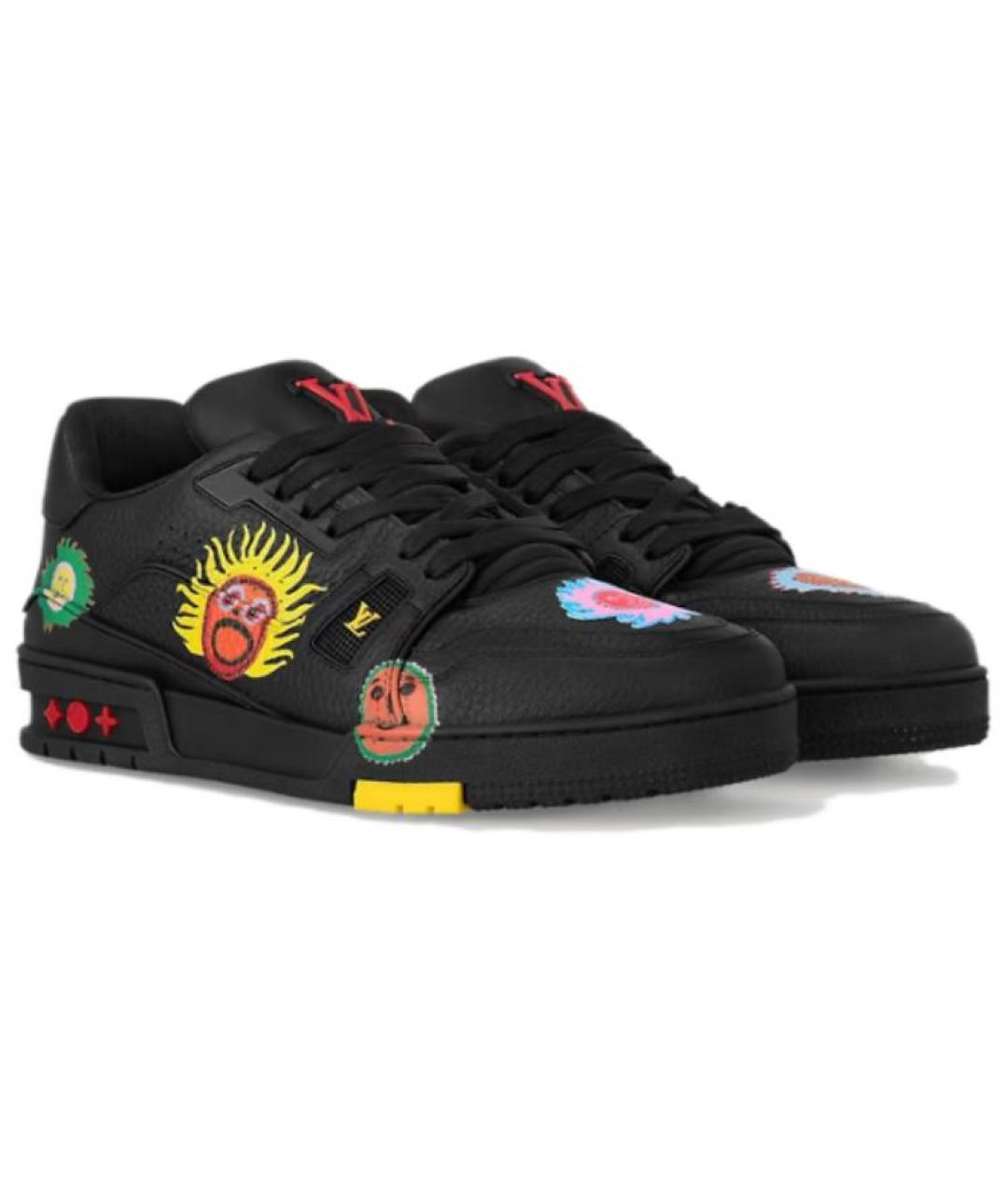 LOUIS VUITTON Черные кожаные кроссовки, фото 2