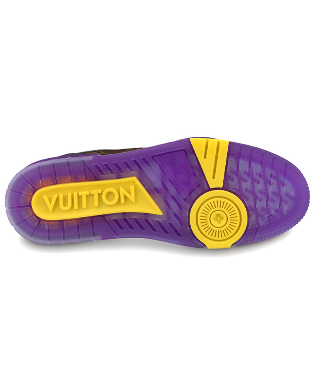 LOUIS VUITTON Коричневые кожаные низкие кроссовки / кеды, фото 5