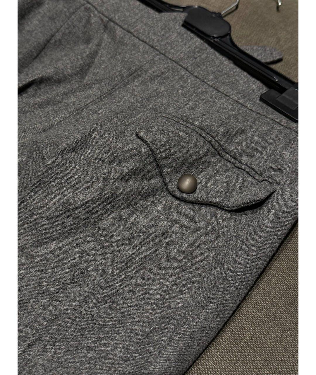 EMPORIO ARMANI Антрацитовые шерстяные брюки узкие, фото 4