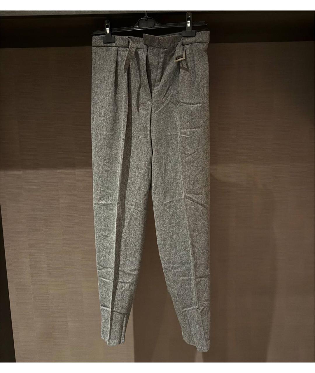 EMPORIO ARMANI Антрацитовые шерстяные брюки узкие, фото 5