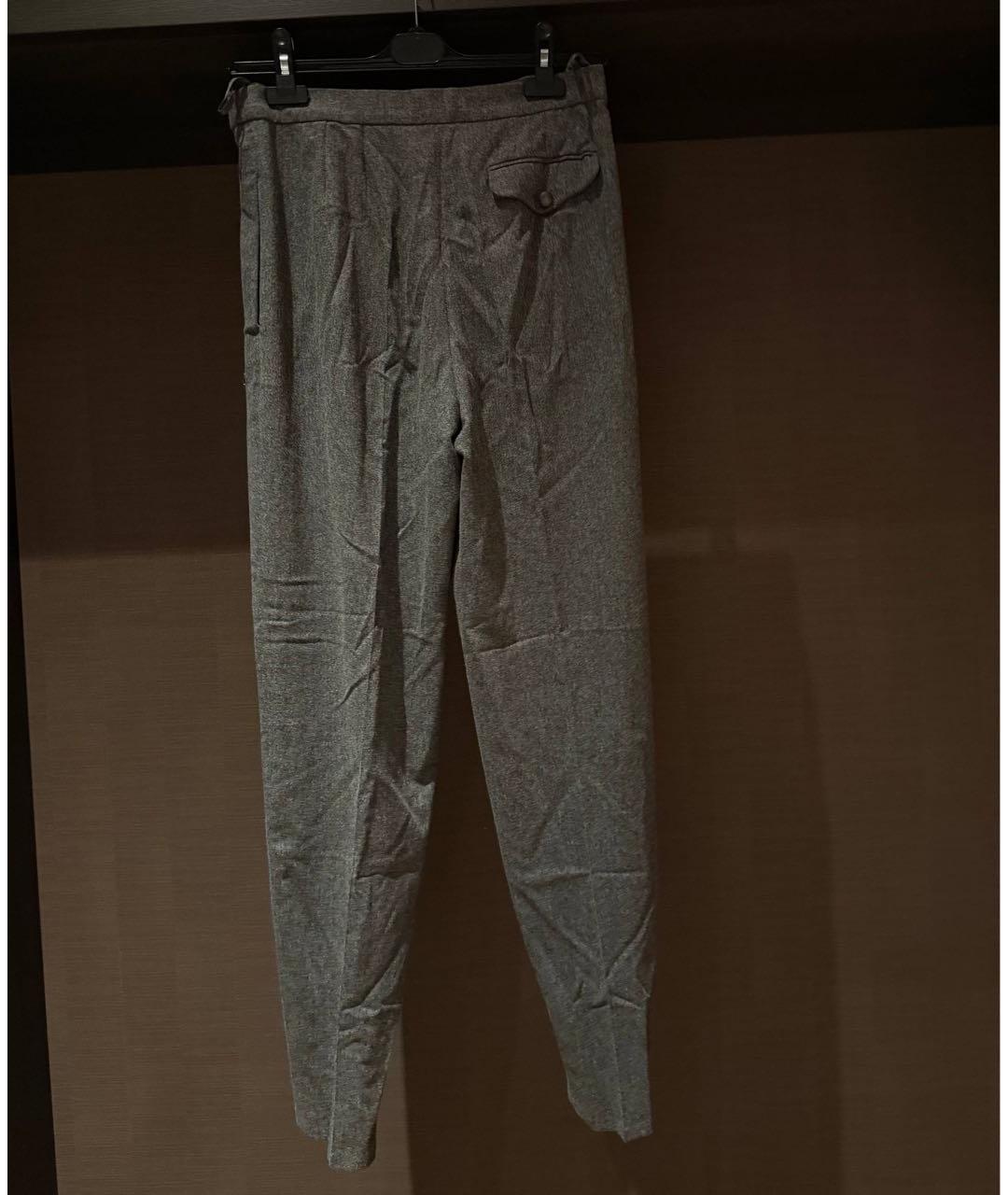 EMPORIO ARMANI Антрацитовые шерстяные брюки узкие, фото 2