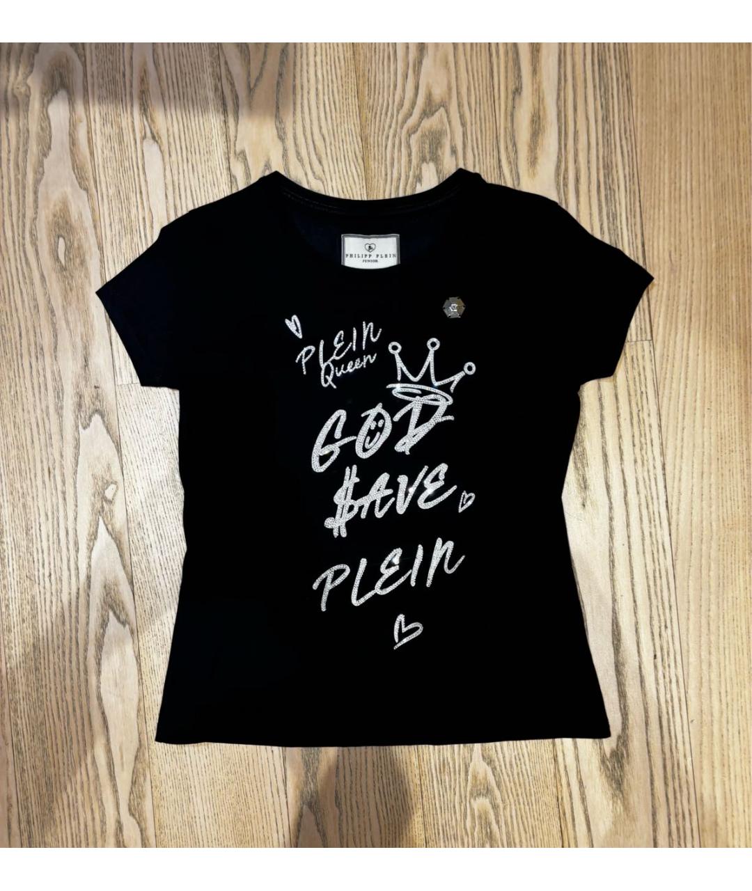 PHILIPP PLEIN JUNIOR Черный хлопковый детская футболка / топ, фото 4