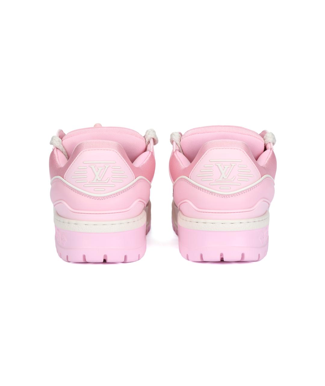 LOUIS VUITTON Розовые кожаные кроссовки, фото 4