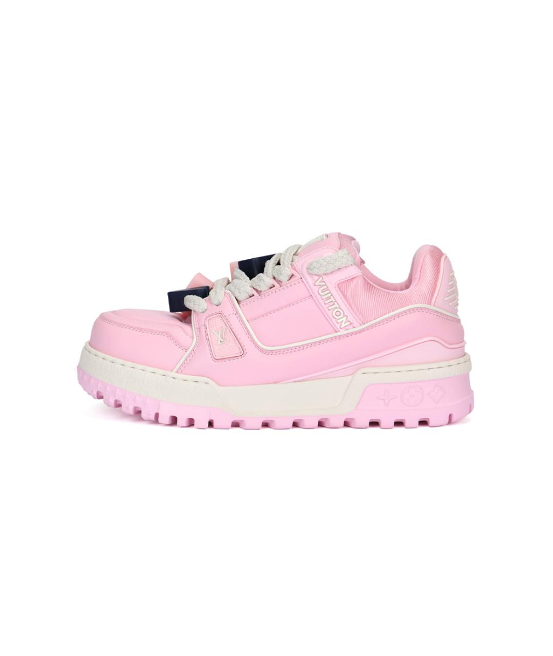 LOUIS VUITTON Розовые кожаные кроссовки, фото 2