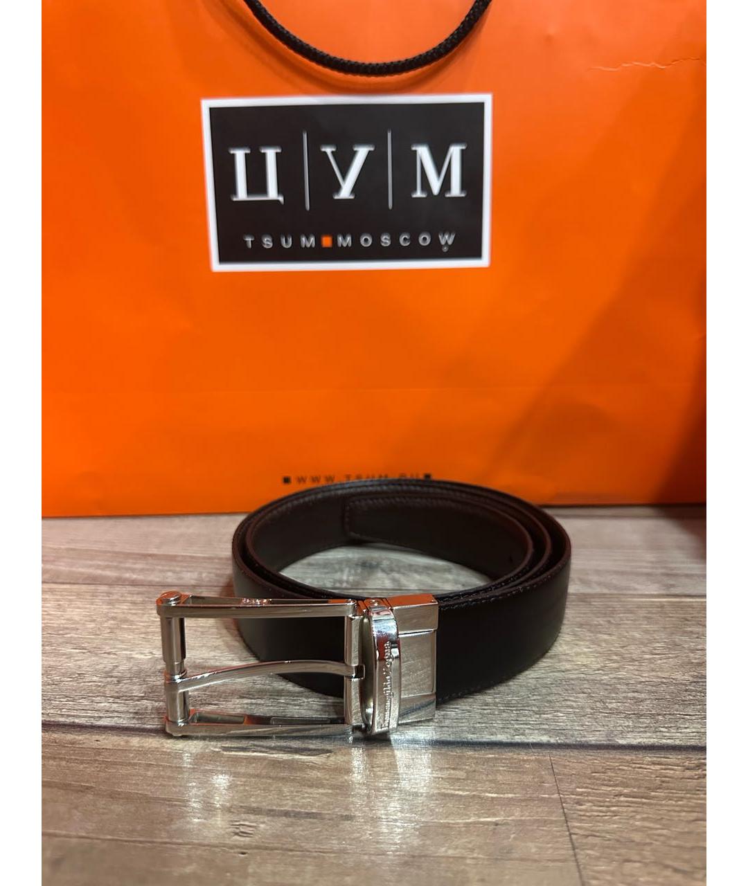 ZEGNA Коричневый кожаный ремень, фото 3