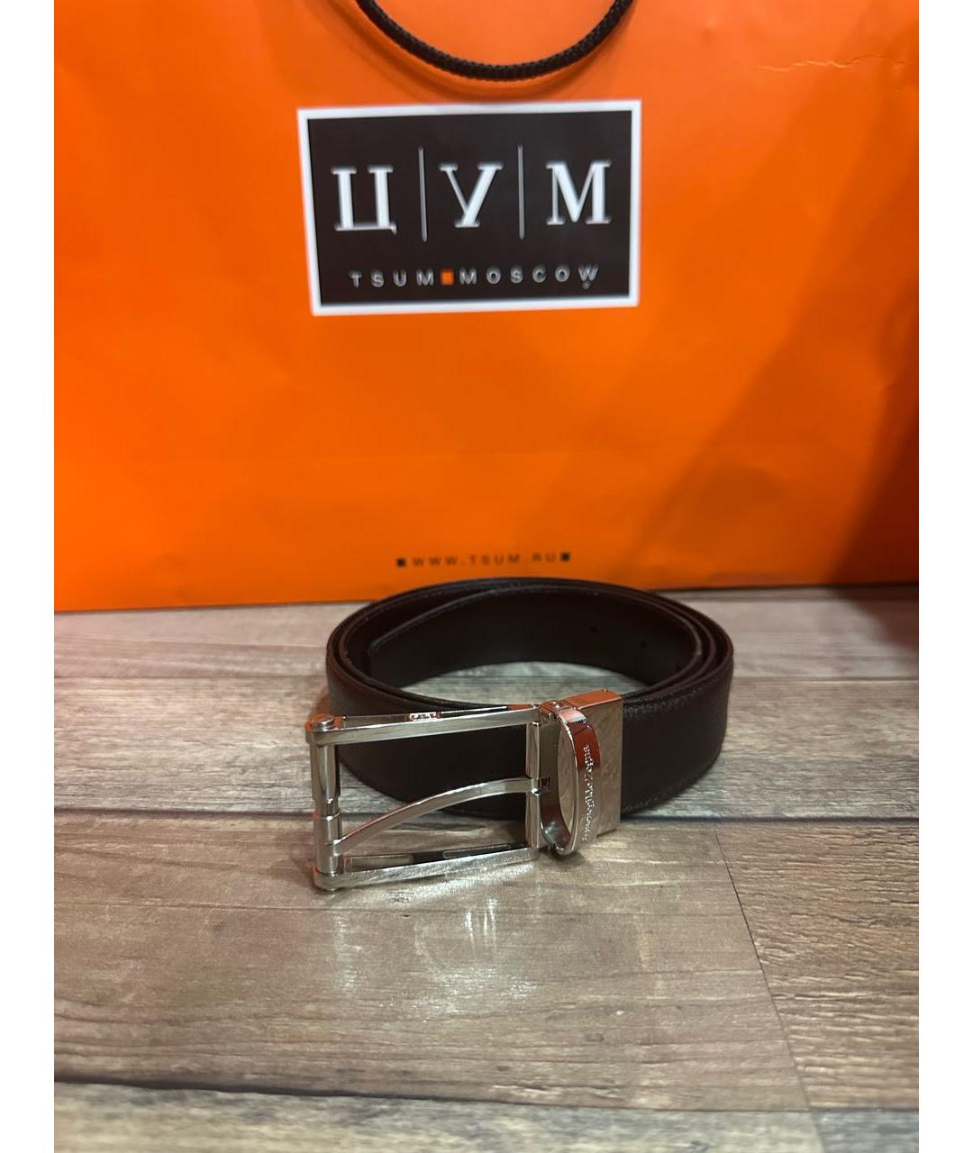 ZEGNA Коричневый кожаный ремень, фото 2