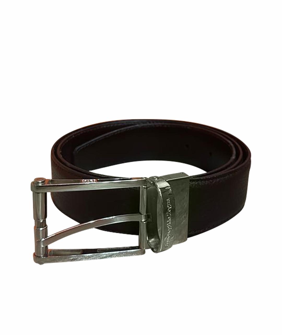 ZEGNA Коричневый кожаный ремень, фото 1