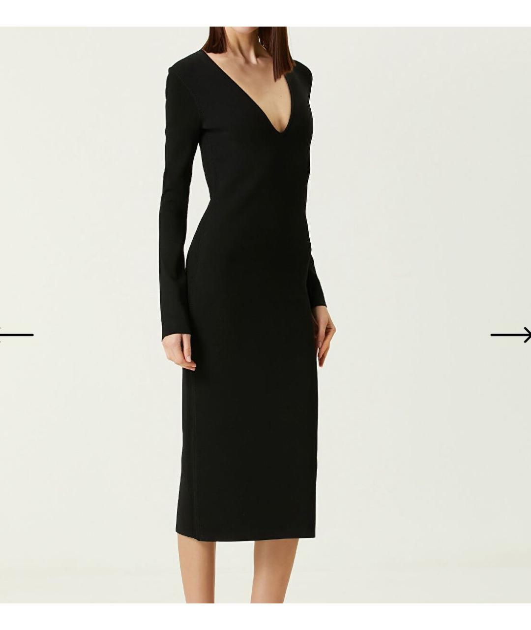 VICTORIA BECKHAM Черное вискозное коктейльное платье, фото 2