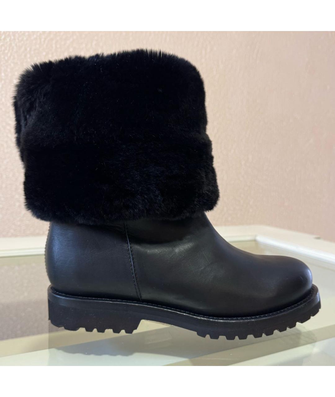 ERMANNO SCERVINO Черные кожаные полусапоги, фото 9