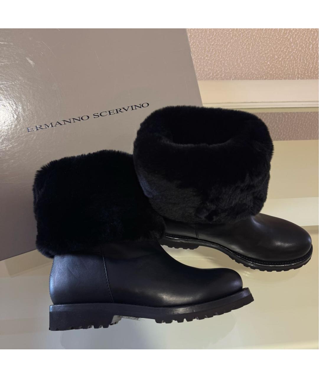 ERMANNO SCERVINO Черные кожаные полусапоги, фото 2