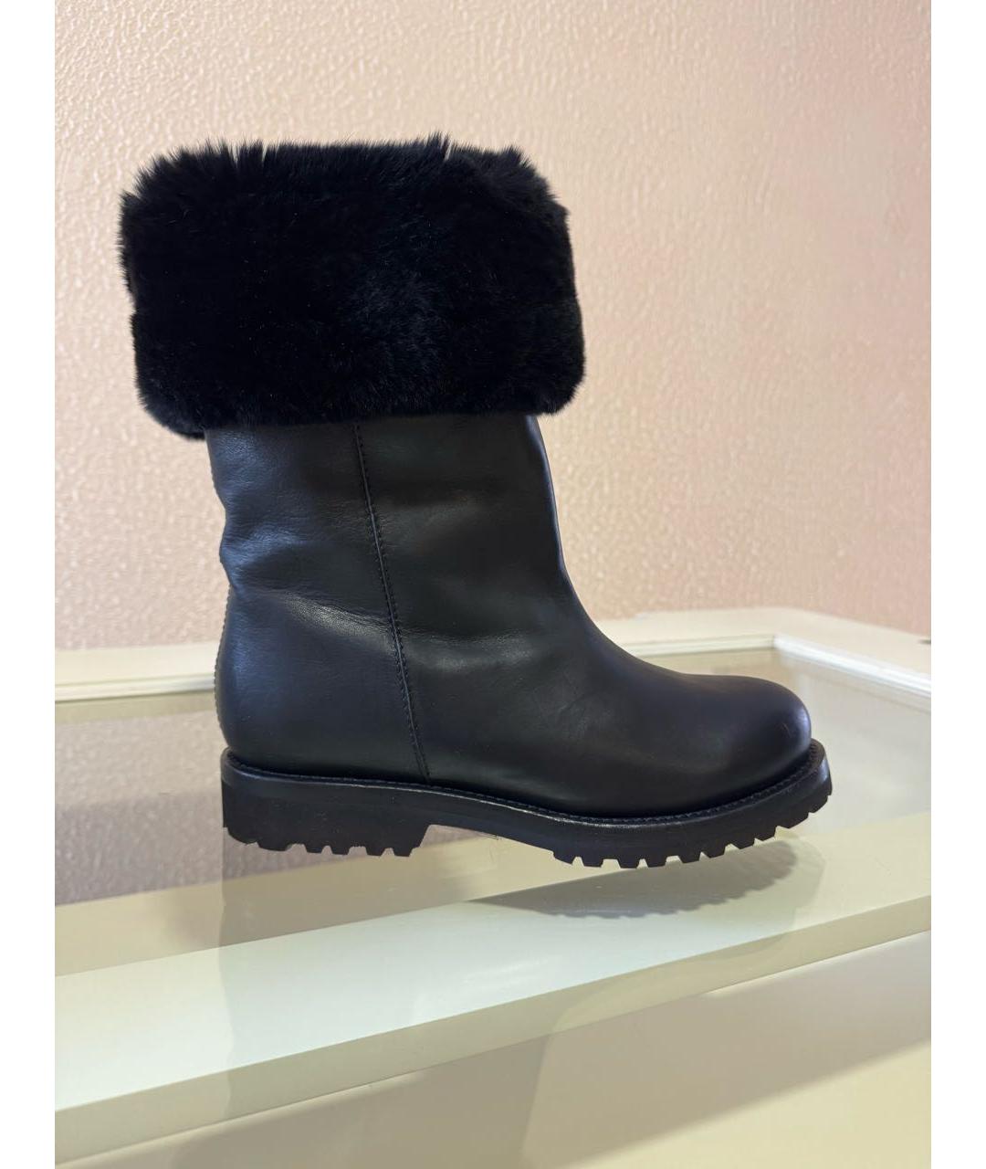 ERMANNO SCERVINO Черные кожаные полусапоги, фото 7