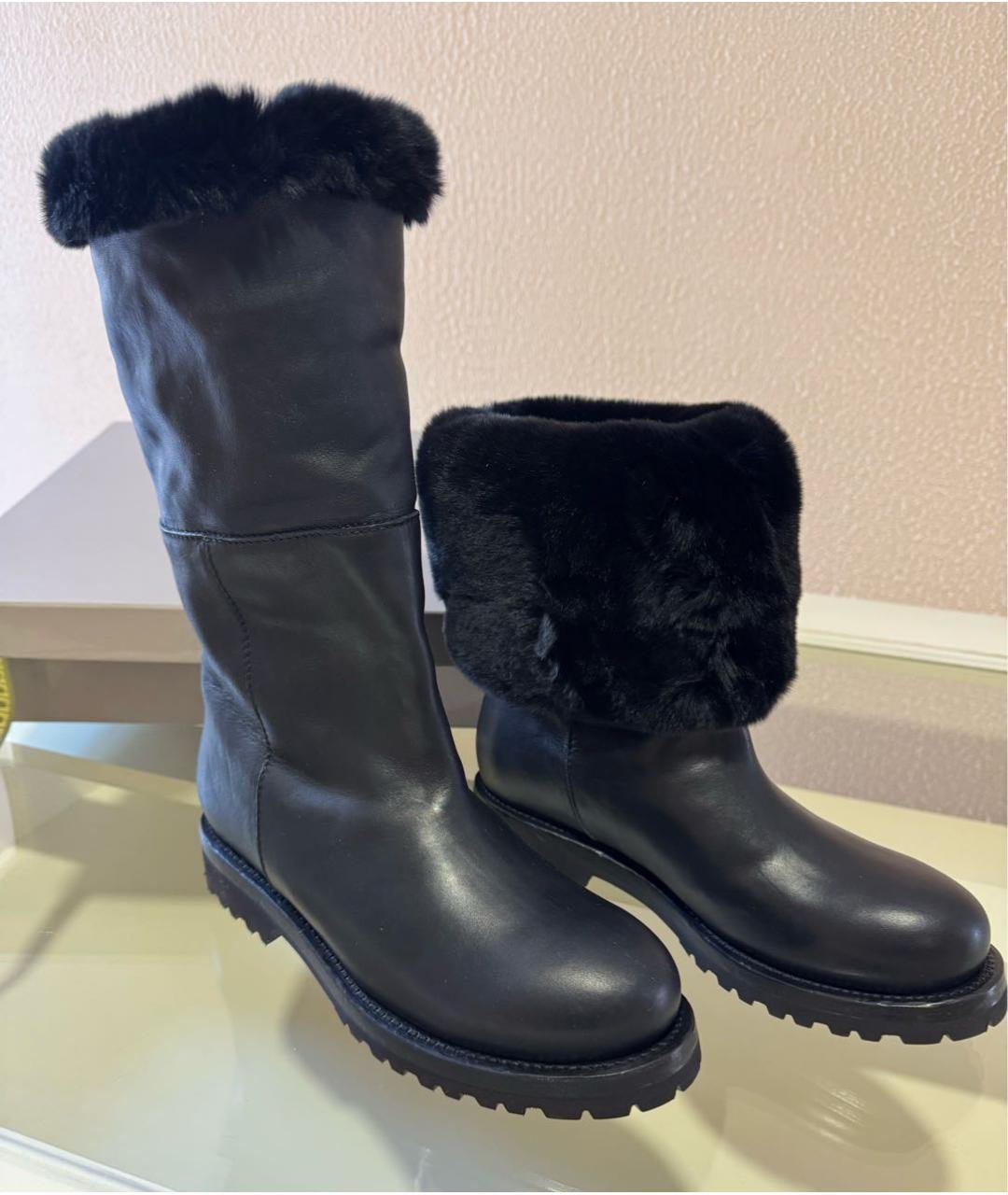 ERMANNO SCERVINO Черные кожаные полусапоги, фото 5