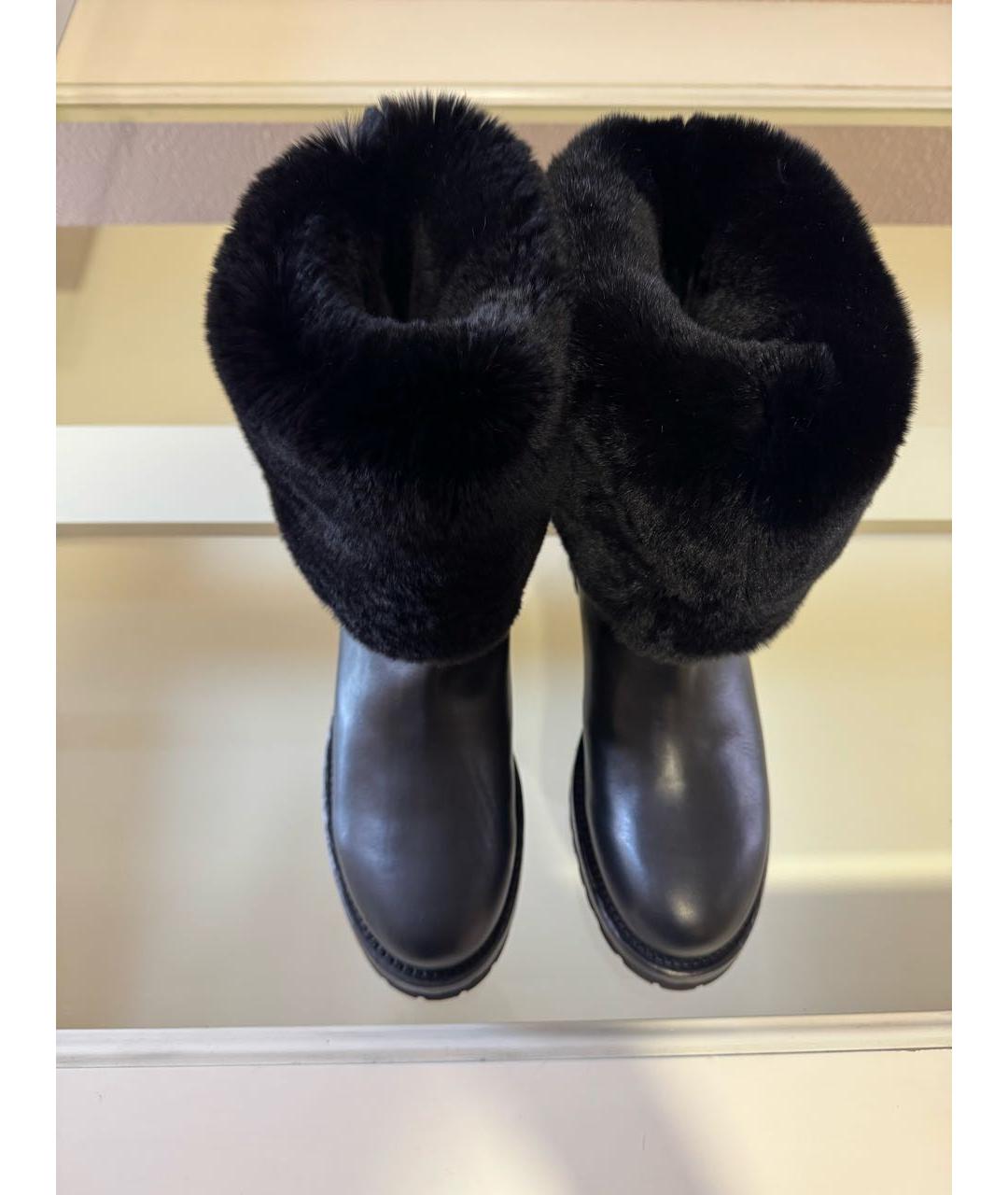 ERMANNO SCERVINO Черные кожаные полусапоги, фото 6