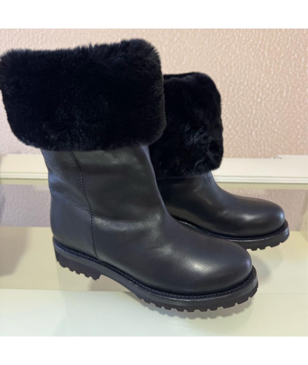 ERMANNO SCERVINO Черные кожаные полусапоги, фото 3