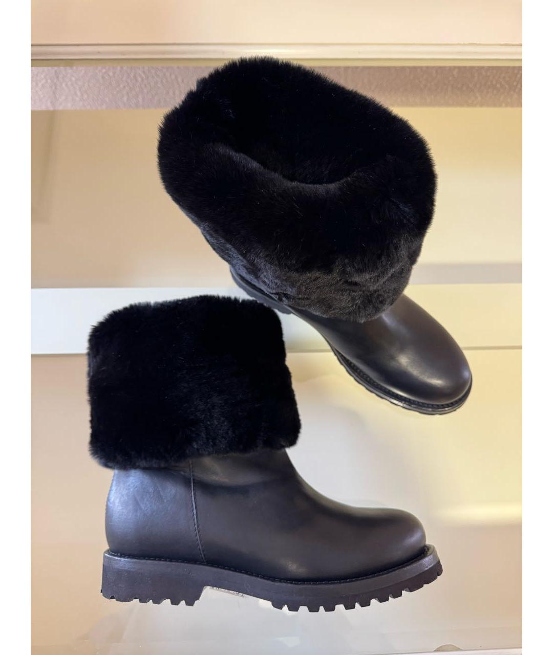 ERMANNO SCERVINO Черные кожаные полусапоги, фото 4