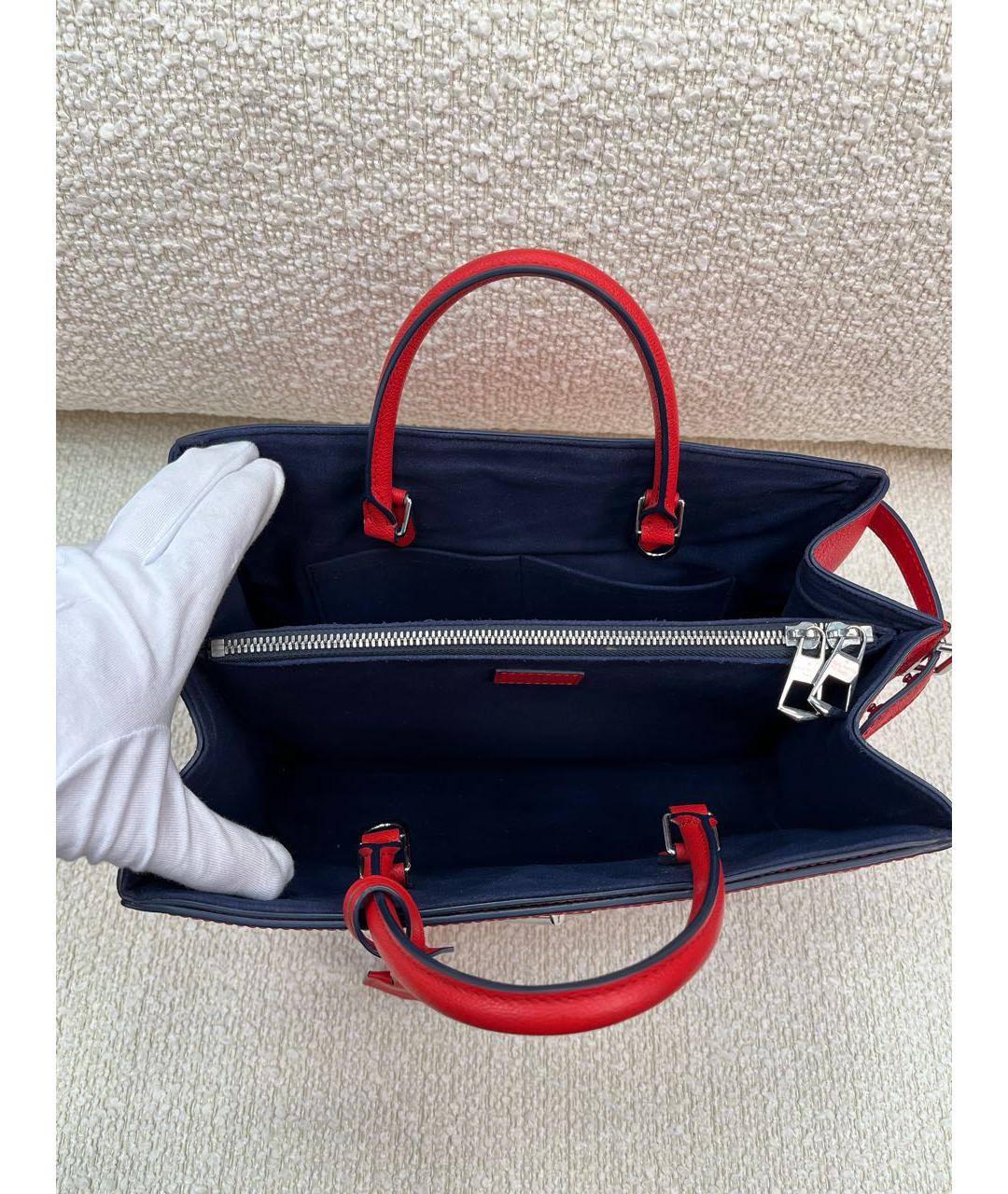 LOUIS VUITTON Красная кожаная сумка тоут, фото 4