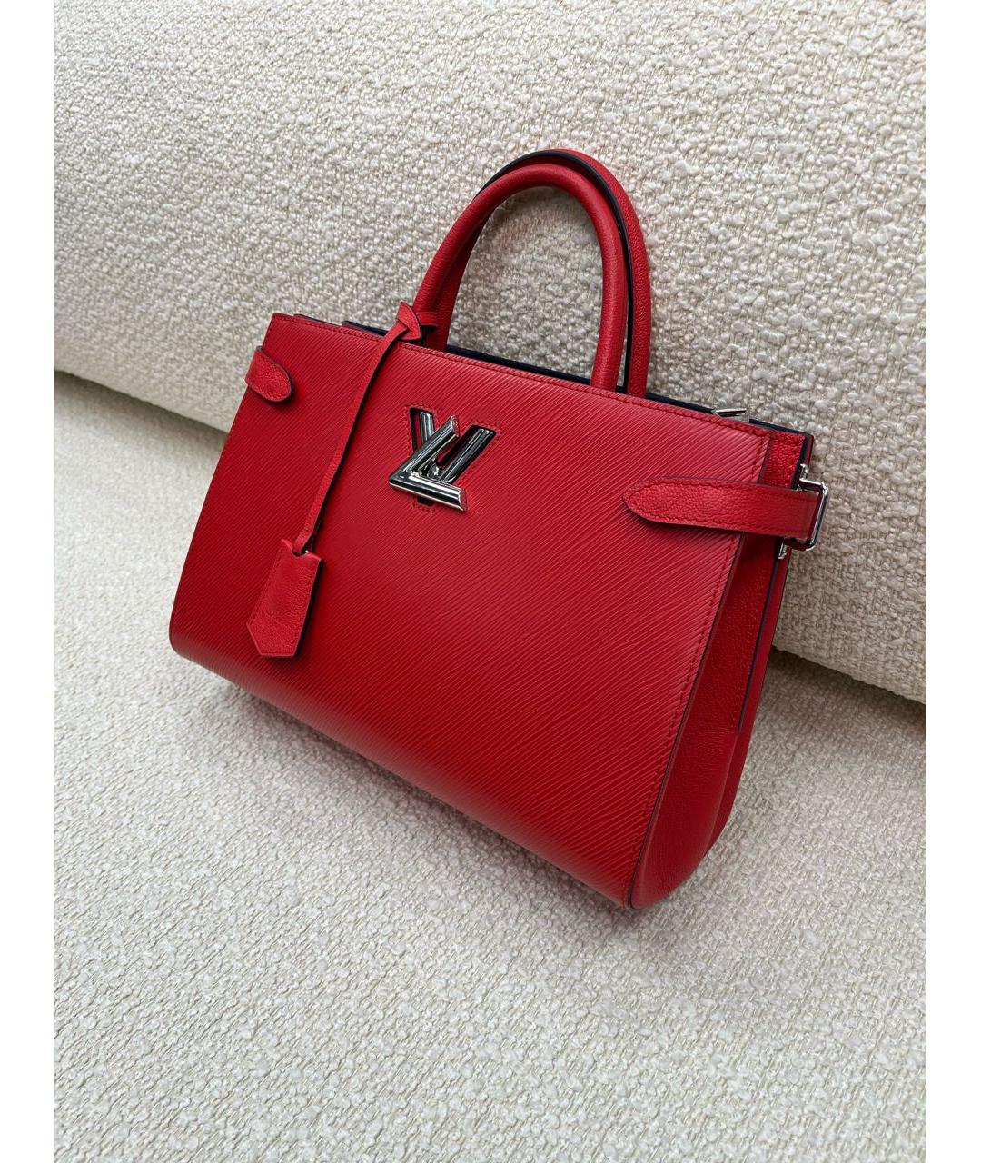LOUIS VUITTON Красная кожаная сумка тоут, фото 5
