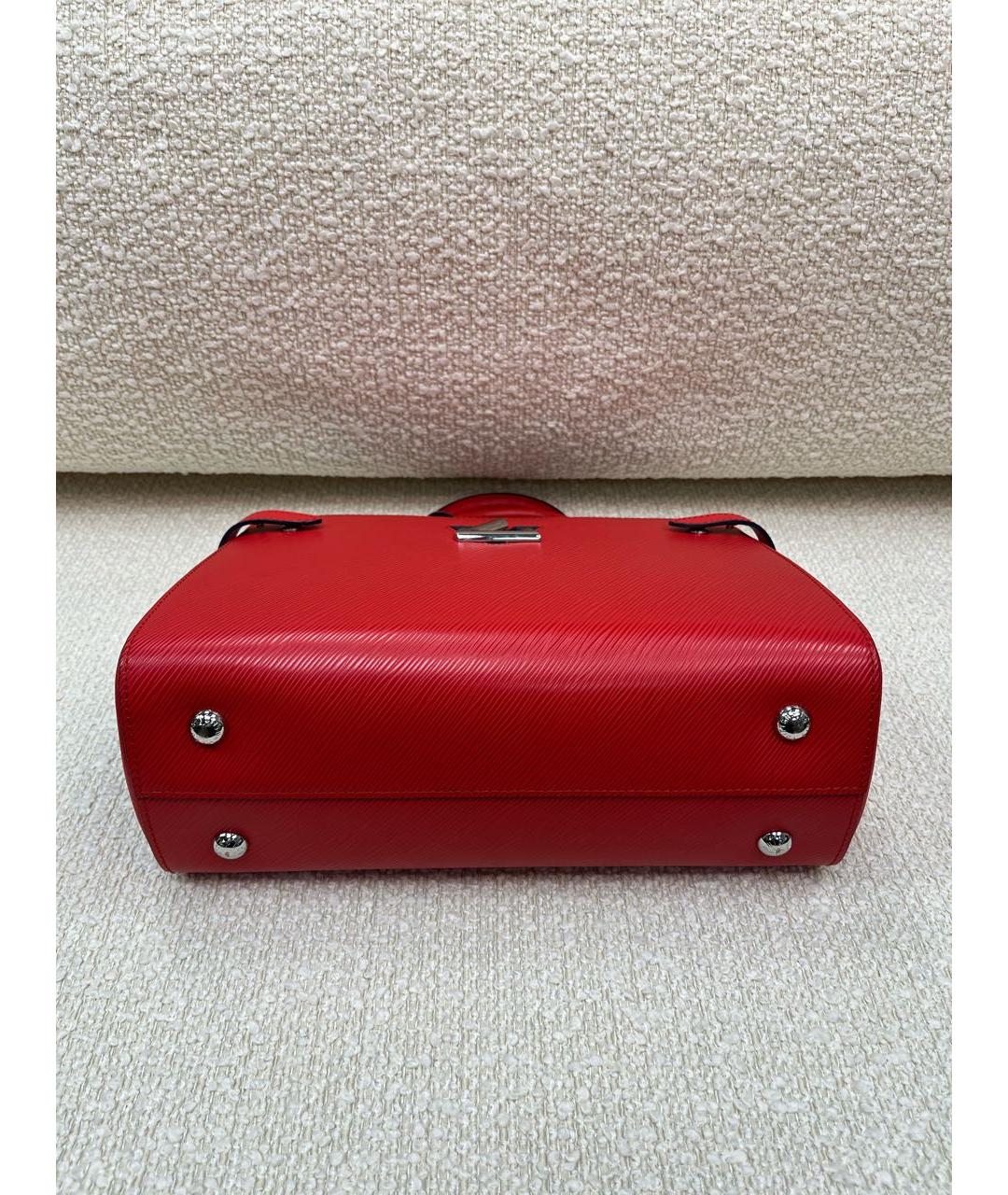 LOUIS VUITTON Красная кожаная сумка тоут, фото 7