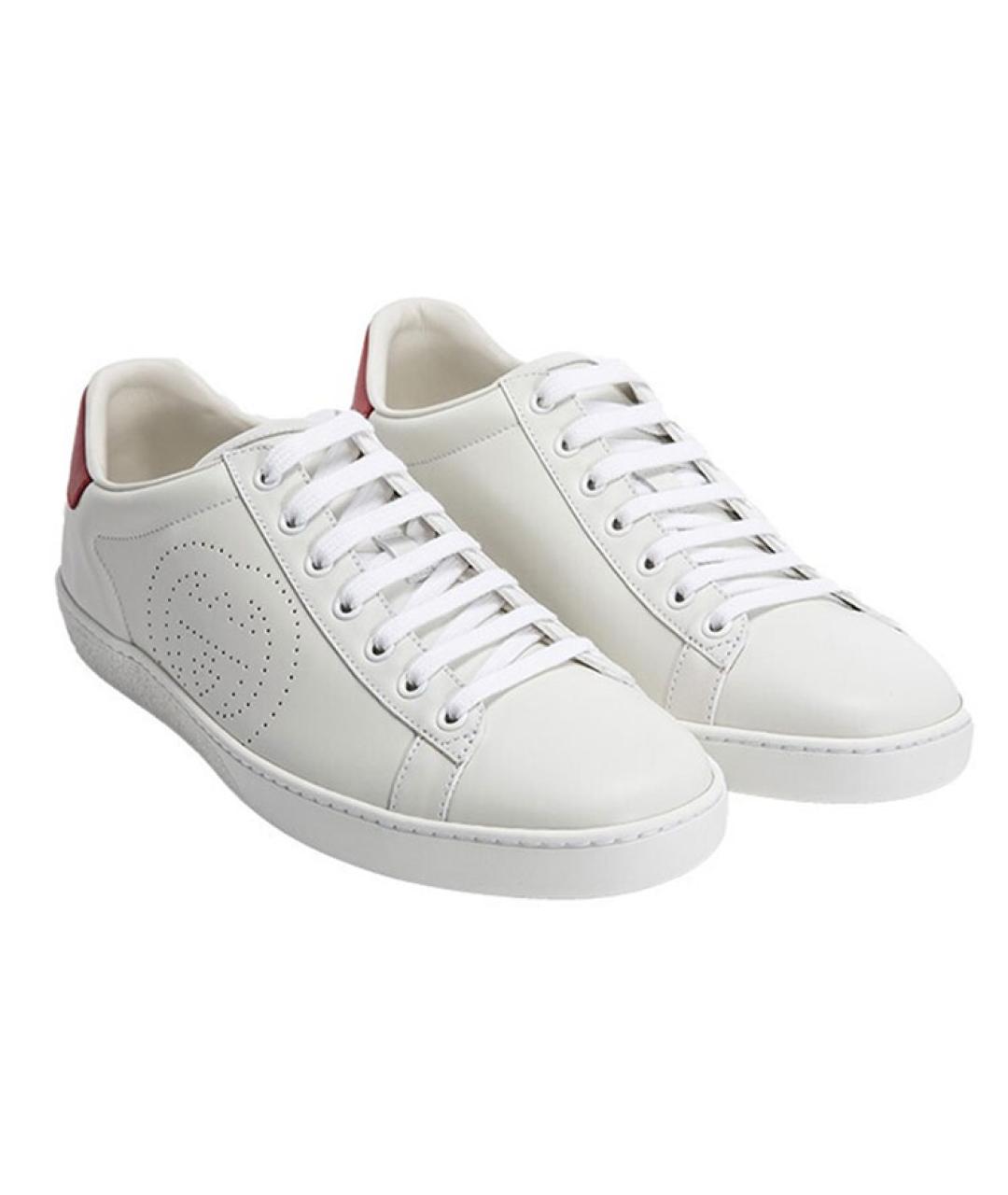 GUCCI Белые кожаные кеды, фото 2