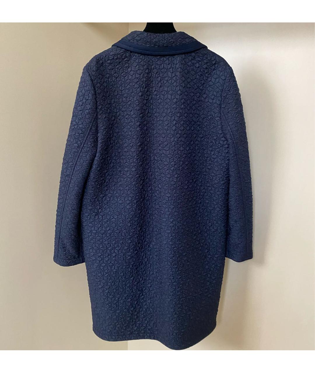 ERMANNO SCERVINO Темно-синее полиэстеровое пальто, фото 5