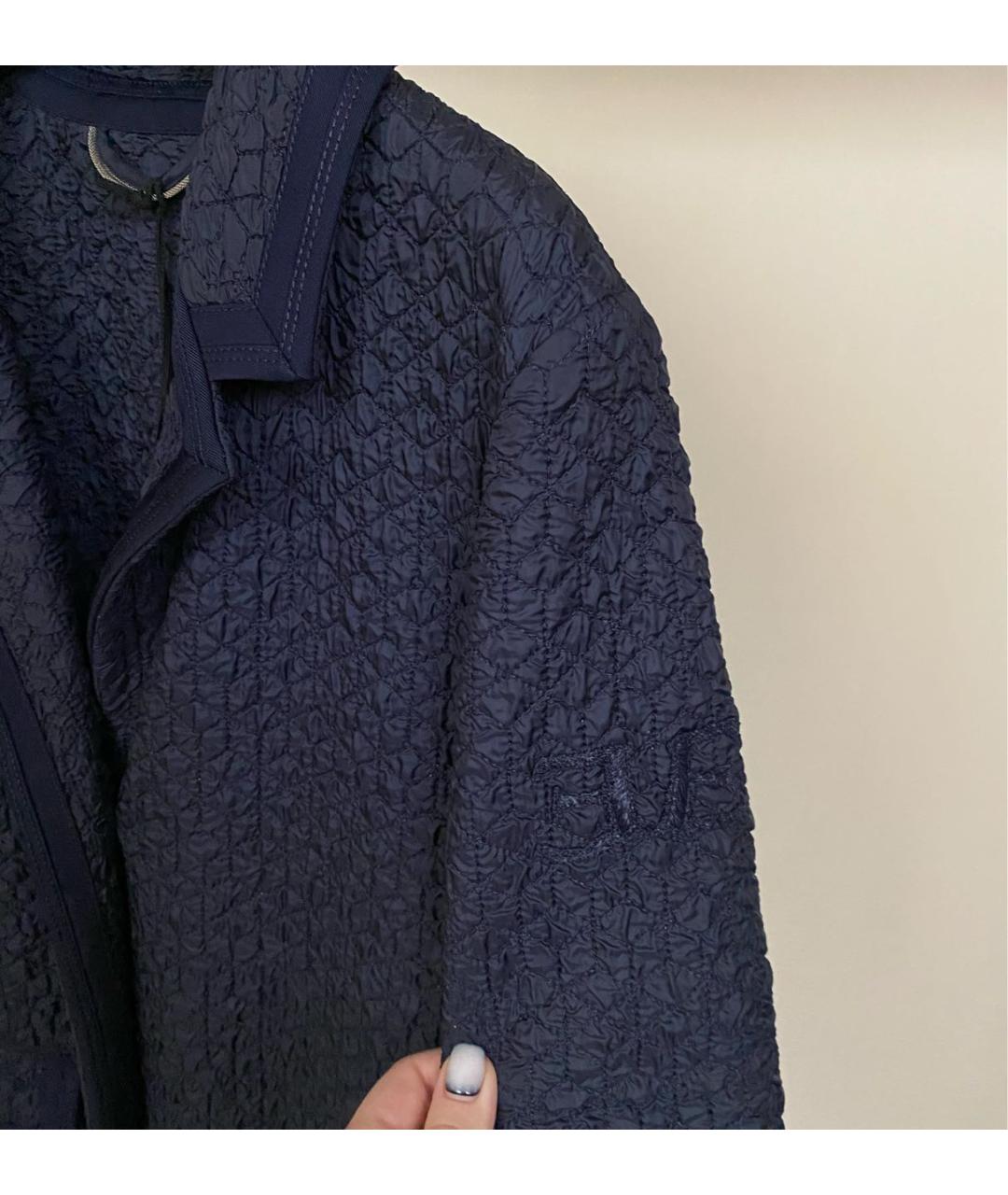 ERMANNO SCERVINO Темно-синее полиэстеровое пальто, фото 6