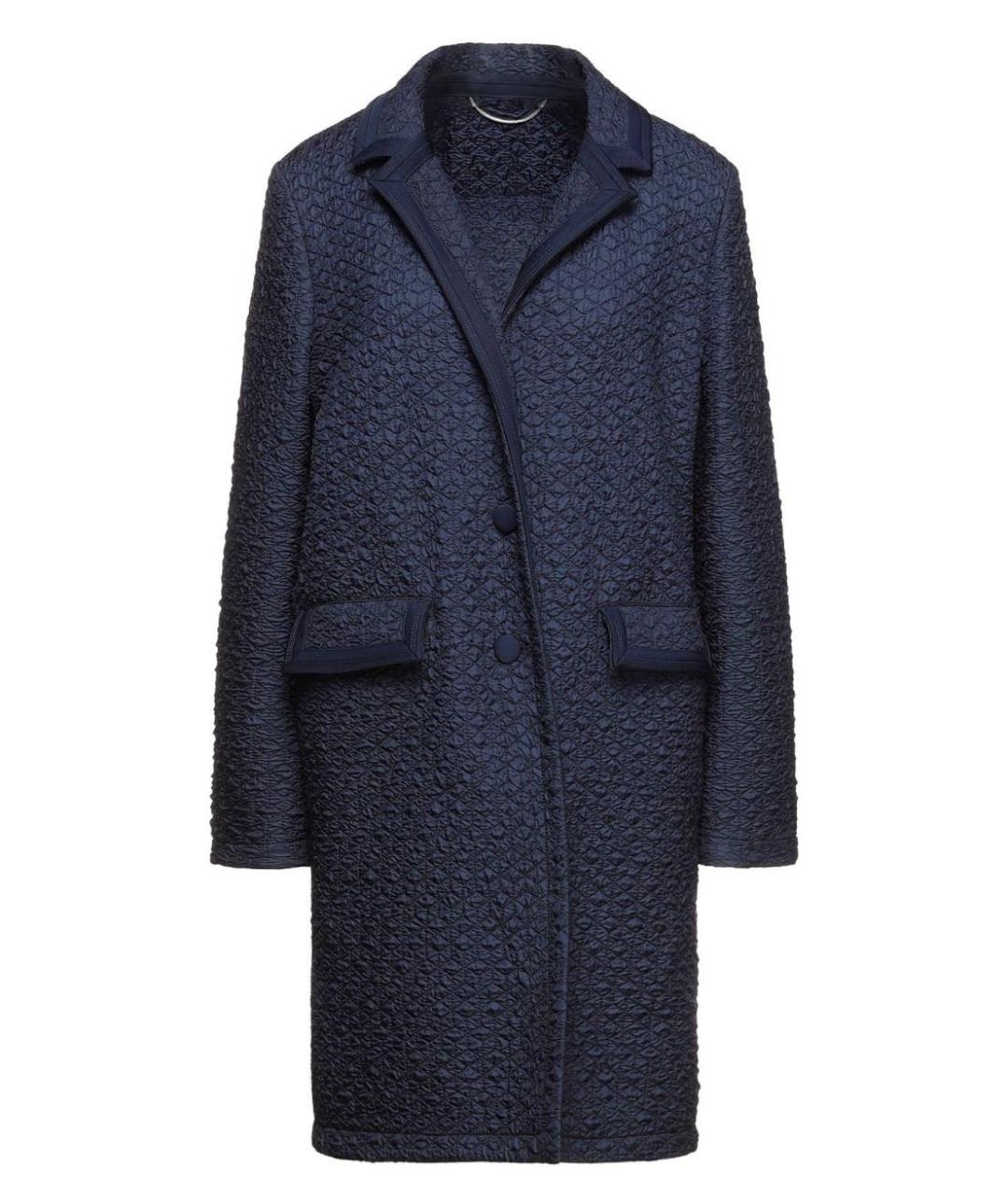 ERMANNO SCERVINO Темно-синее полиэстеровое пальто, фото 1