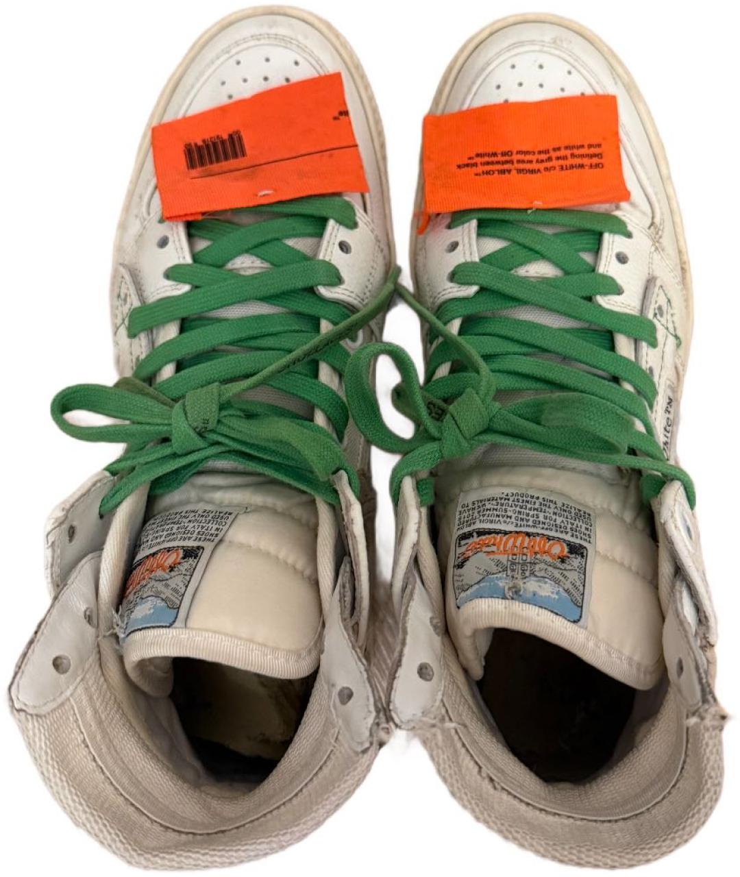 OFF-WHITE Белые кожаные кеды, фото 3