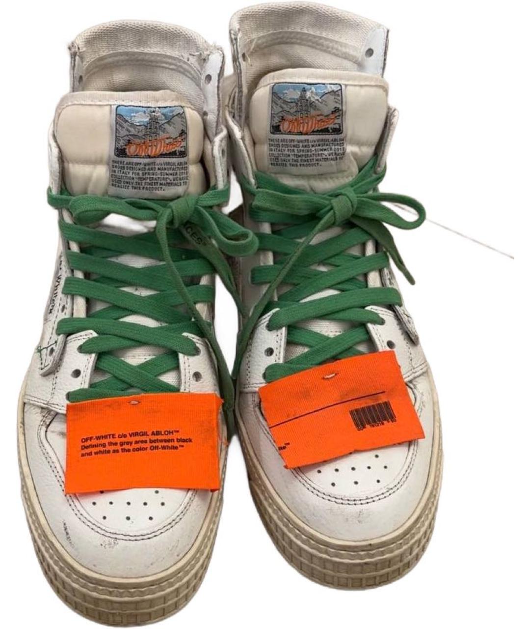 OFF-WHITE Белые кожаные кеды, фото 2