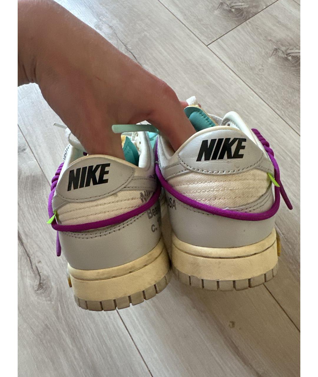 NIKE X OFF-WHITE Белые низкие кроссовки / кеды, фото 4